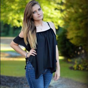 Black off the shoulder top